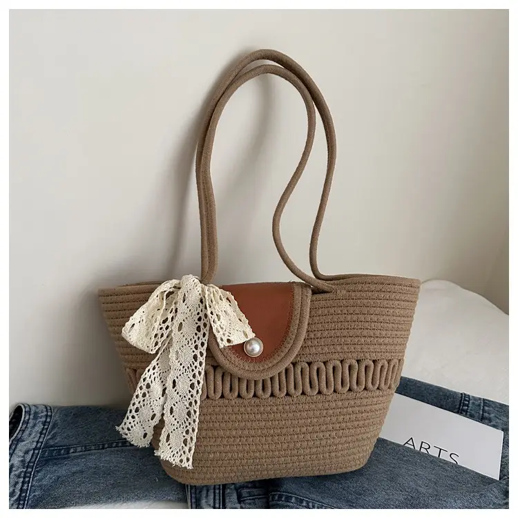 Women's Woven Silk Scarf Handbag 2024 Summer — feature 21