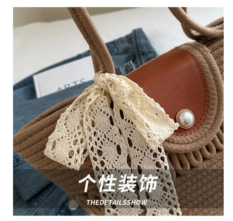 Women's Woven Silk Scarf Handbag 2024 Summer — feature 4