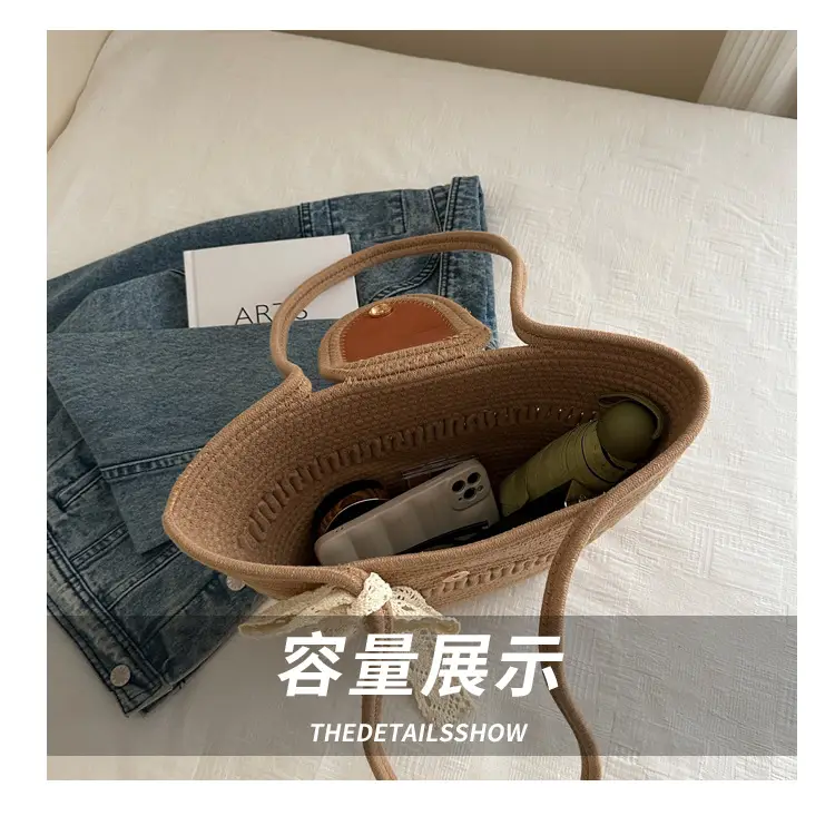 Women's Woven Silk Scarf Handbag 2024 Summer — feature 7
