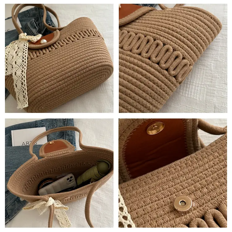 Women's Woven Silk Scarf Handbag 2024 Summer — feature 8