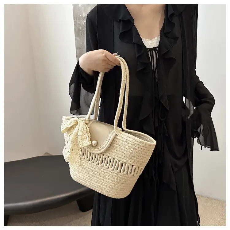 Women's Woven Silk Scarf Handbag 2024 Summer — feature 9