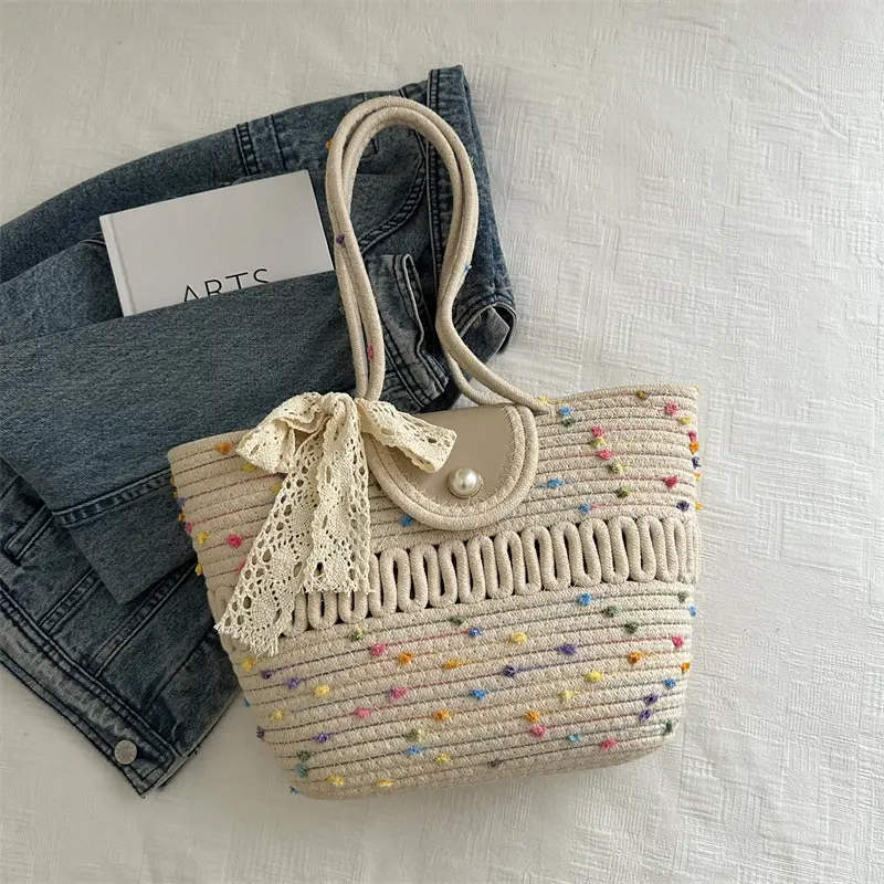 Women's Woven Silk Scarf Handbag 2024 Summer - Image 2