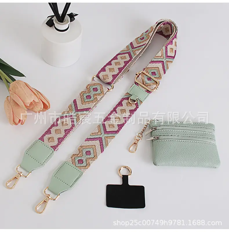 Women's Light Green Patterned Shoulder Strap with Crossbody Bag — feature 14