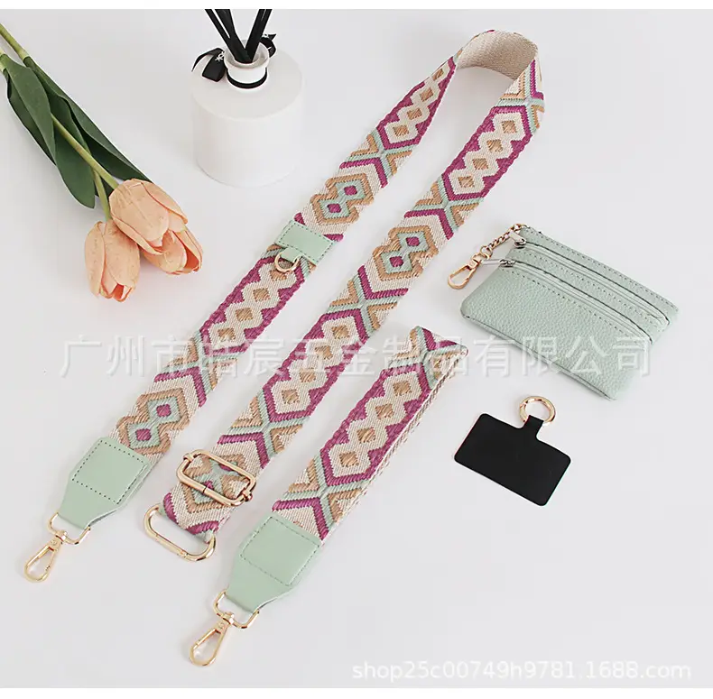 Women's Light Green Patterned Shoulder Strap with Crossbody Bag — feature 39