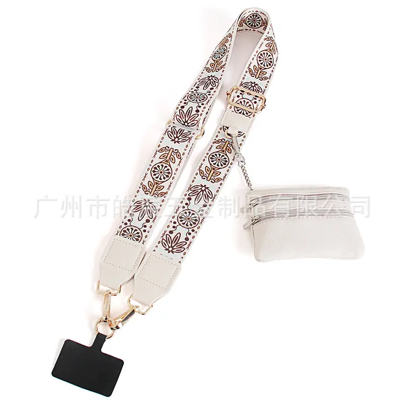 Women's Light Green Patterned Shoulder Strap with Crossbody Bag - Image 13