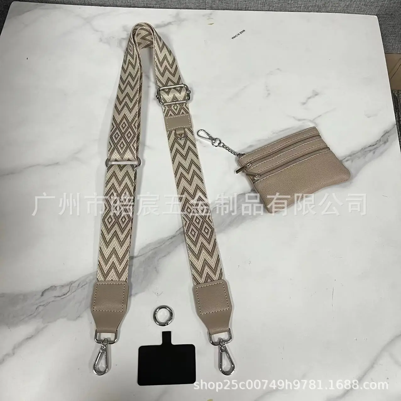 Women's Light Green Patterned Shoulder Strap with Crossbody Bag - Image 20