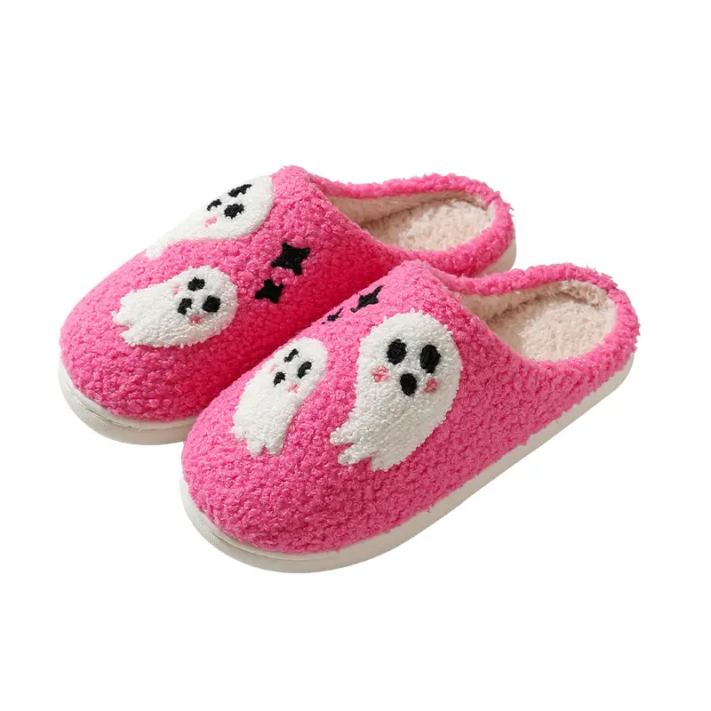 2024 Cross-border New Ghost Cotton Slippers Women Wholesale Household Indoor Non-slip Home Halloween Slippers Winter