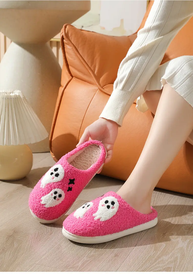 2024 Cross-border New Ghost Cotton Slippers Women Wholesale Household Indoor Non-slip Home Halloween Slippers Winter — feature 13