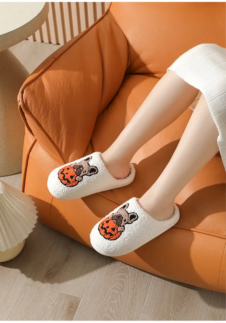2024 Cross-border New Ghost Cotton Slippers Women Wholesale Household Indoor Non-slip Home Halloween Slippers Winter — feature 14