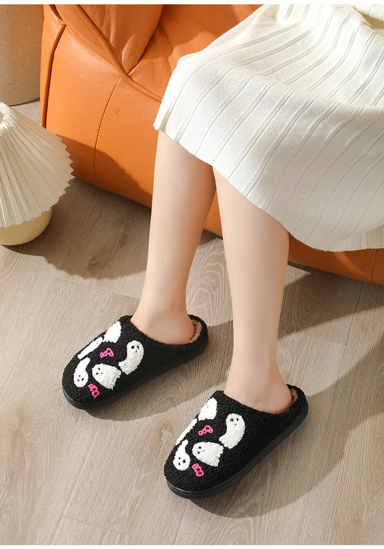 2024 Cross-border New Ghost Cotton Slippers Women Wholesale Household Indoor Non-slip Home Halloween Slippers Winter — feature 16