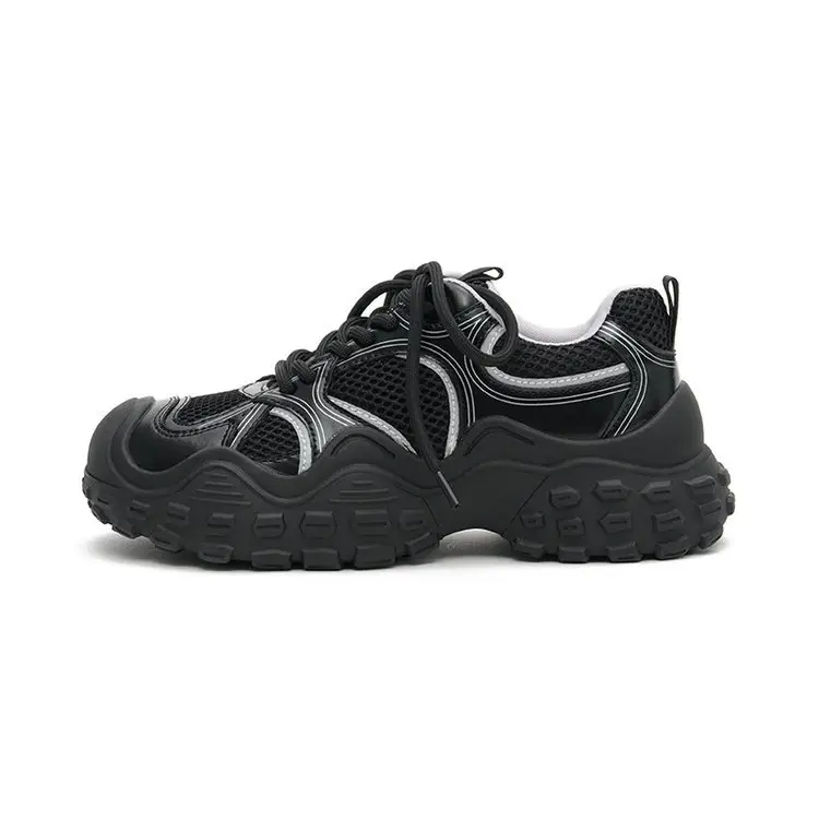 Niche Non-Contrasting Women's Shoes 2024 New Summer Breathable Mesh Mountaineering Versatile Casual Sports Dad Shoes