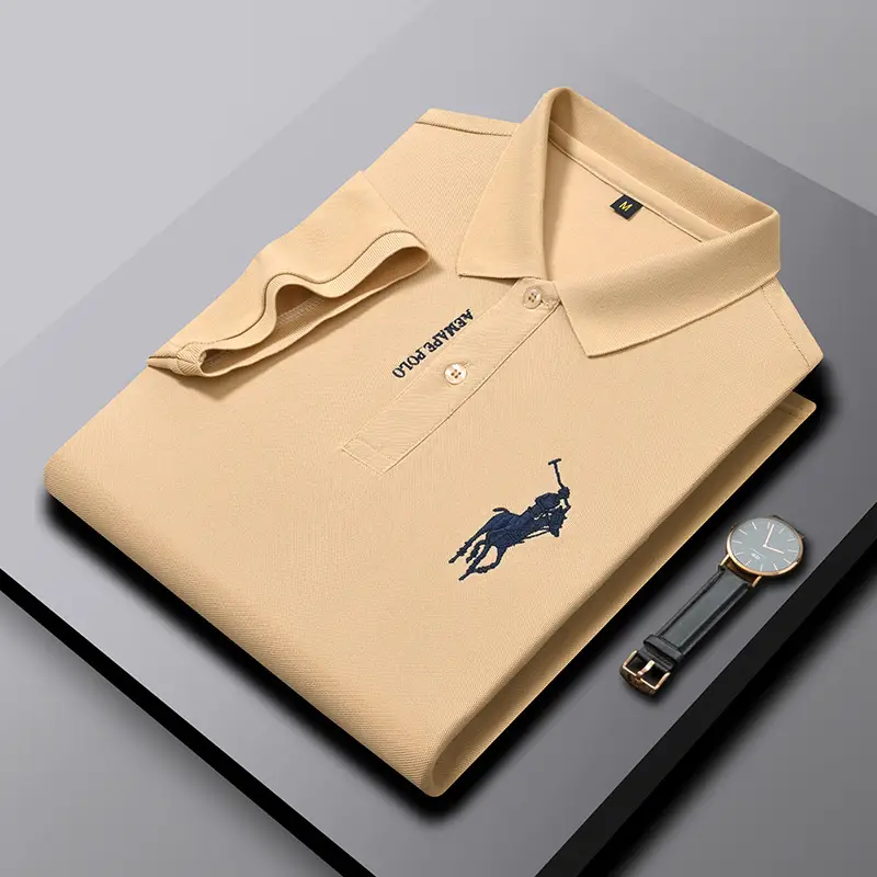 Men's Orange Polo Shirt with Embroidered Logo