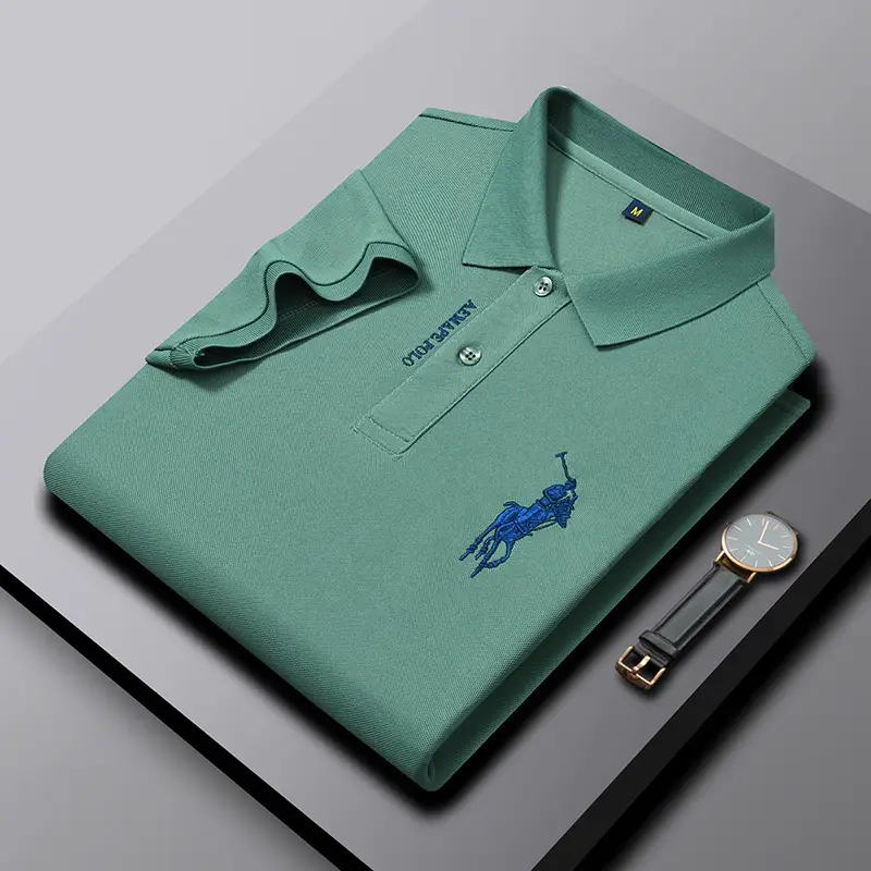 Men's Orange Polo Shirt with Embroidered Logo