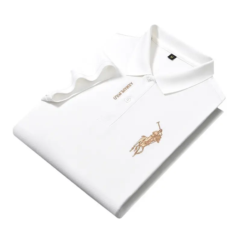 Men's Orange Polo Shirt with Embroidered Logo