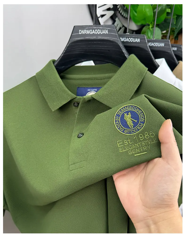 Men's Orange Polo Shirt with Embroidered Logo — feature 23