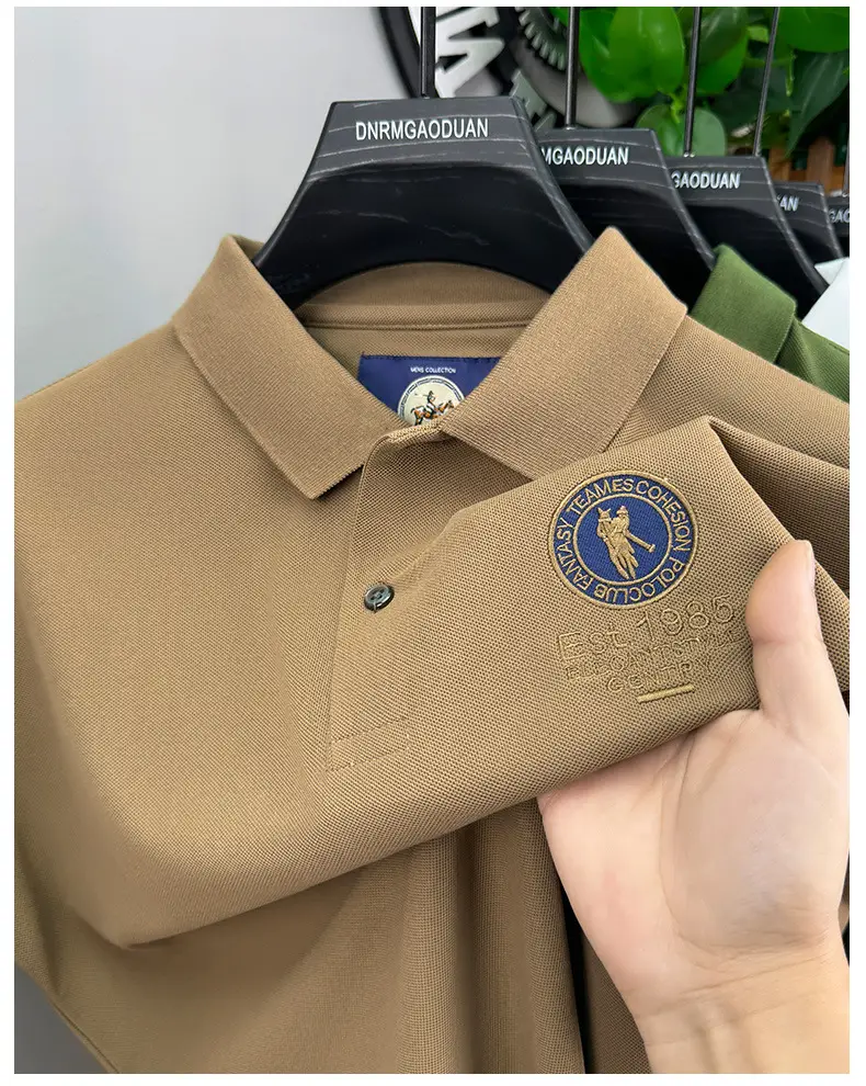 Men's Orange Polo Shirt with Embroidered Logo — feature 25