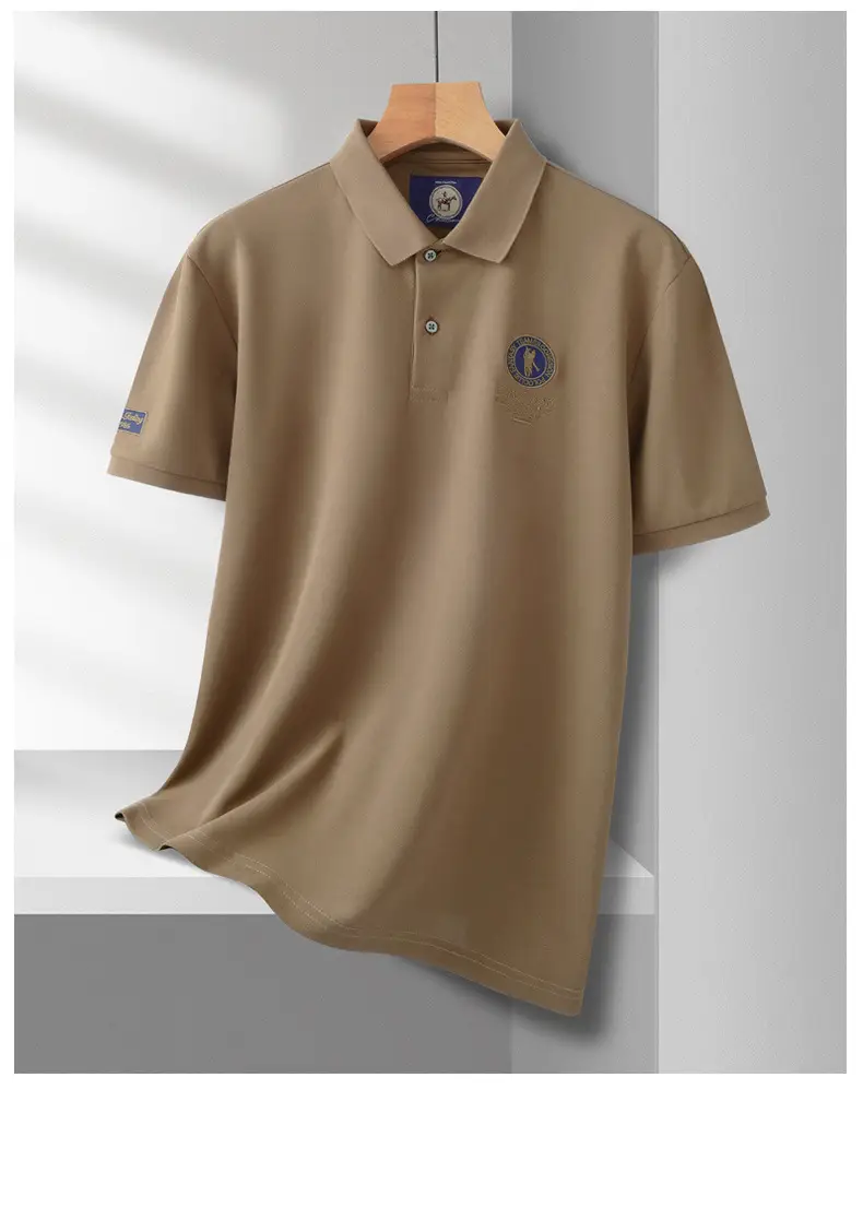 Men's Orange Polo Shirt with Embroidered Logo — feature 28