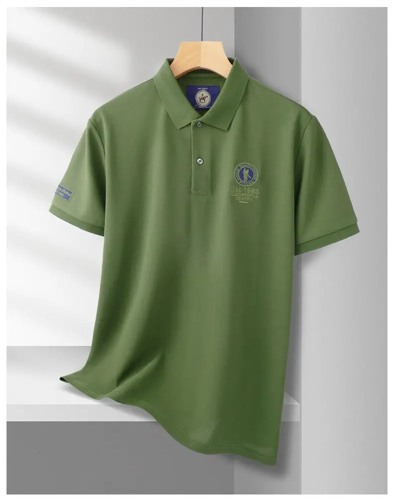 Men's Orange Polo Shirt with Embroidered Logo — feature 29