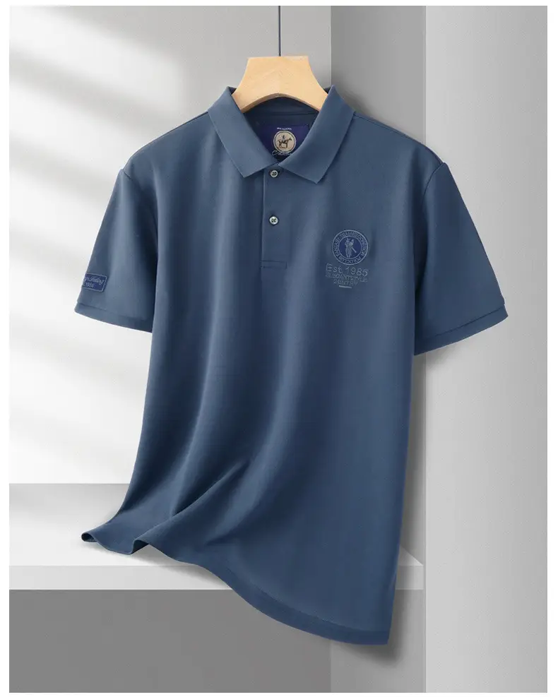 Men's Orange Polo Shirt with Embroidered Logo — feature 30