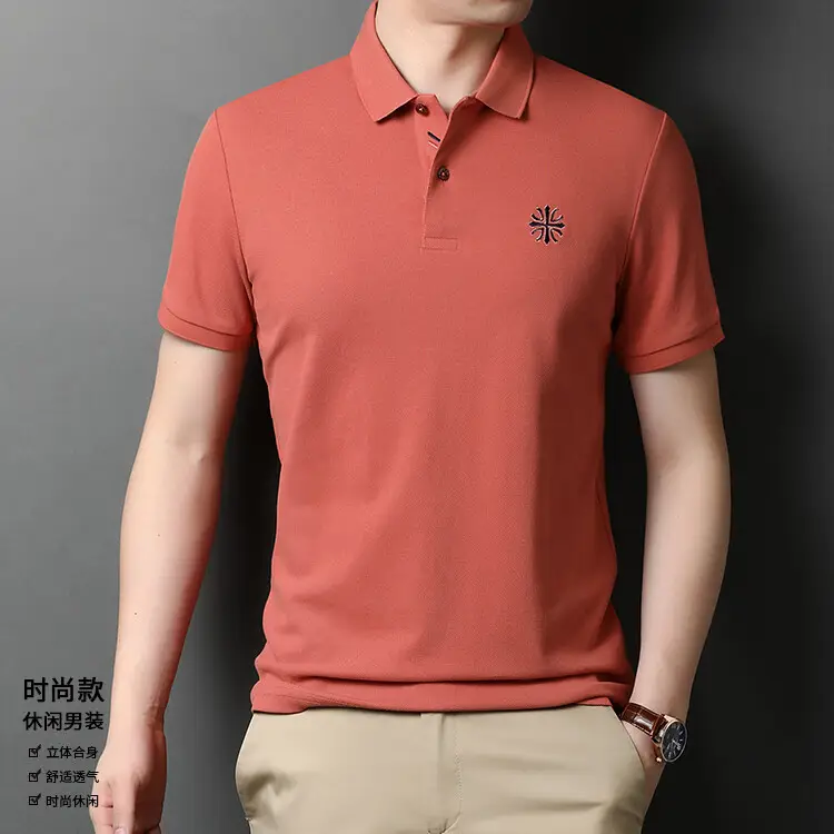 Men's Orange Polo Shirt with Embroidered Logo — feature 36
