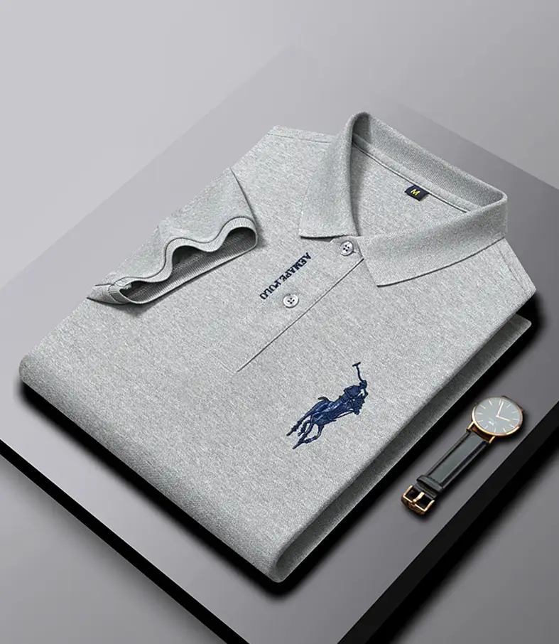 Men's Orange Polo Shirt with Embroidered Logo — feature 5