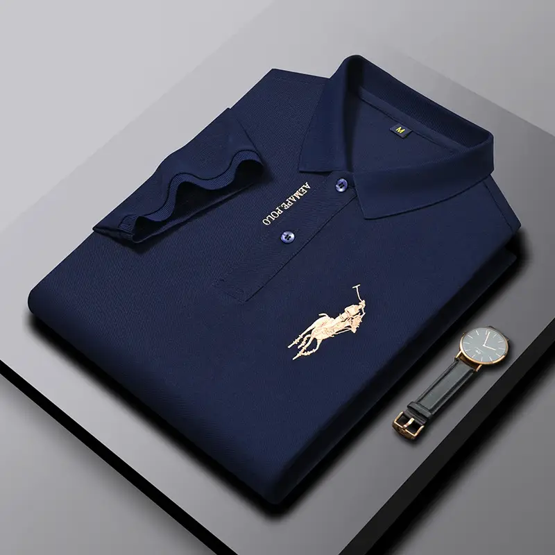 Men's Orange Polo Shirt with Embroidered Logo — feature 7