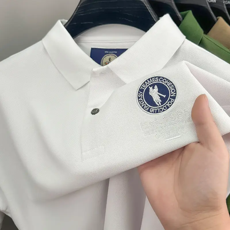 Men's Orange Polo Shirt with Embroidered Logo