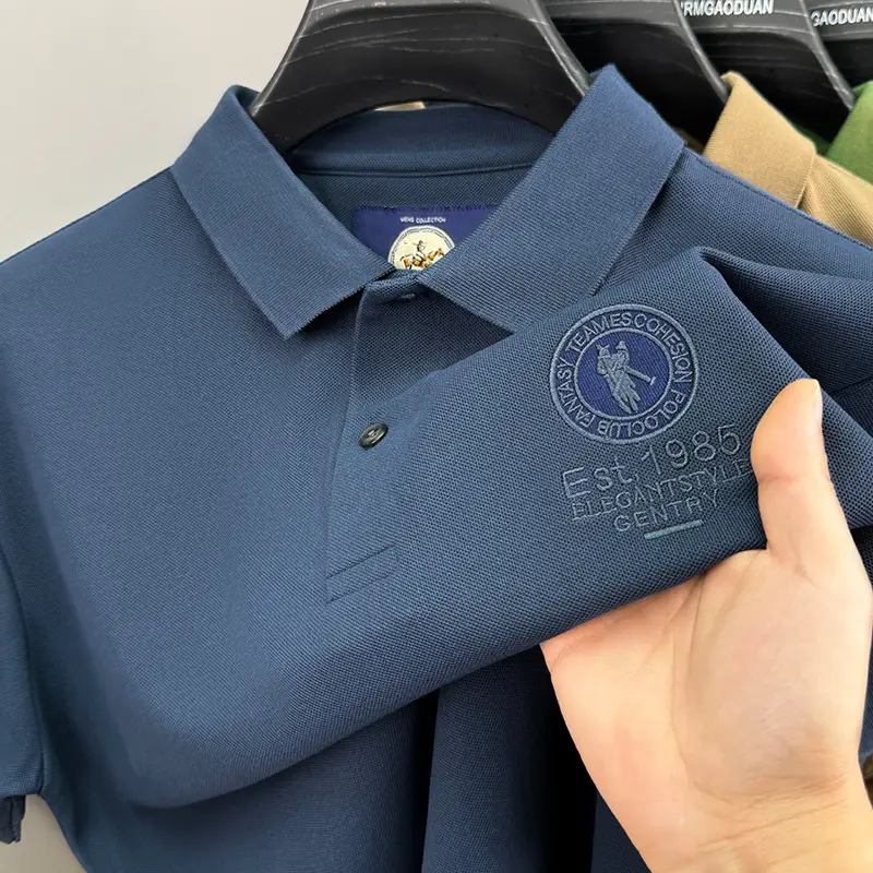 Men's Orange Polo Shirt with Embroidered Logo