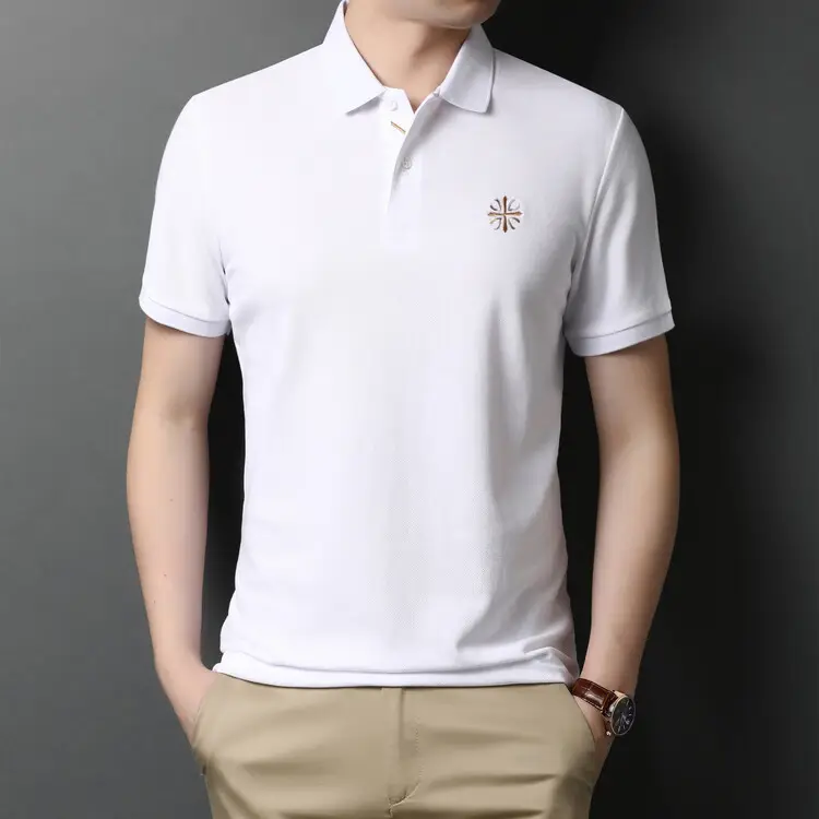 Men's Orange Polo Shirt with Embroidered Logo