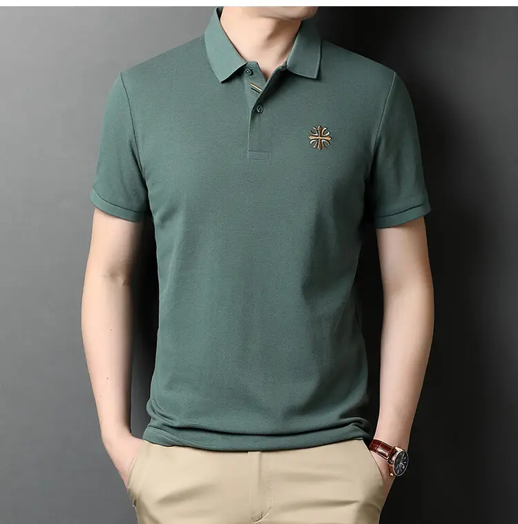 Men's Orange Polo Shirt with Embroidered Logo