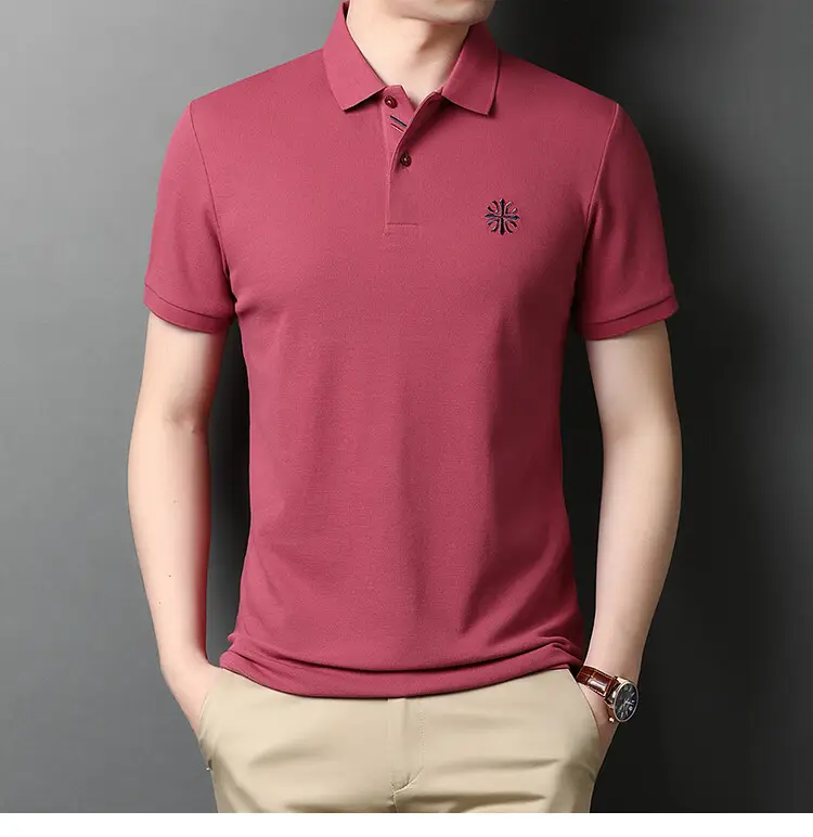 Men's Orange Polo Shirt with Embroidered Logo