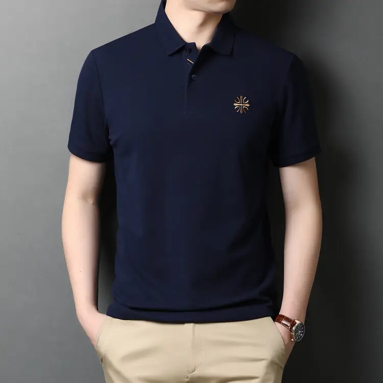 Men's Orange Polo Shirt with Embroidered Logo
