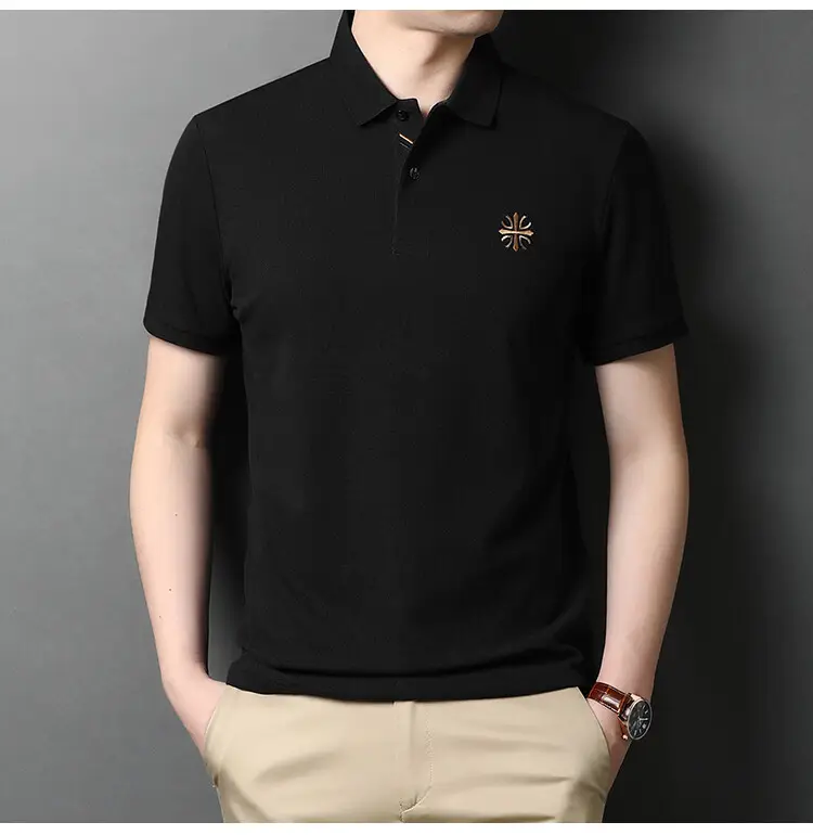 Men's Orange Polo Shirt with Embroidered Logo