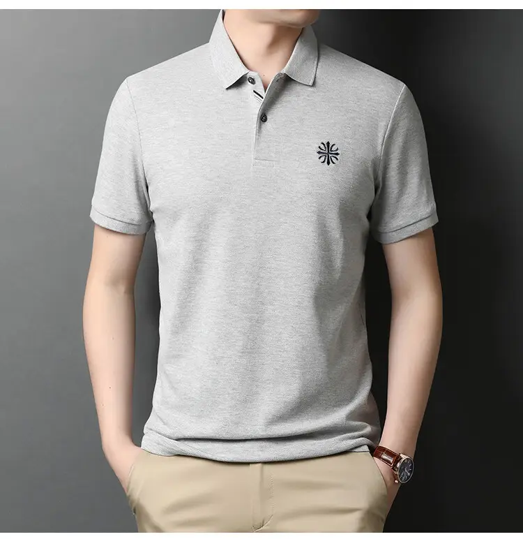 Men's Orange Polo Shirt with Embroidered Logo