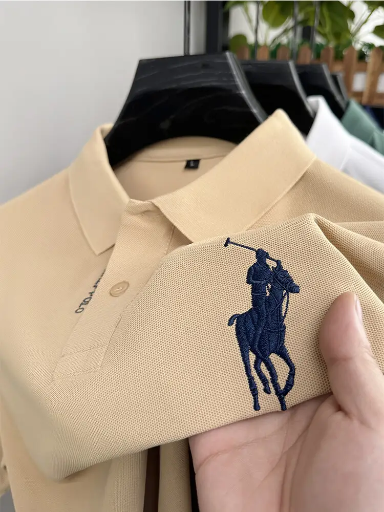 Men's Orange Polo Shirt with Embroidered Logo