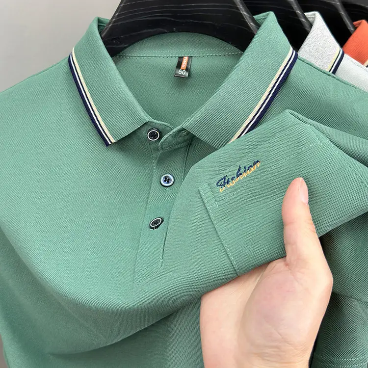 Men's Orange Polo Shirt with Embroidered Logo