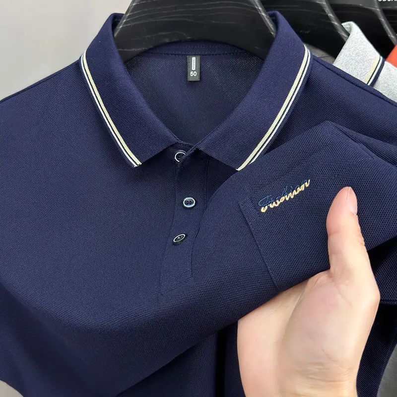 Men's Orange Polo Shirt with Embroidered Logo