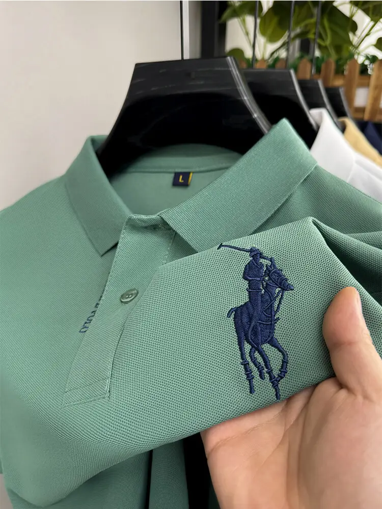 Men's Orange Polo Shirt with Embroidered Logo