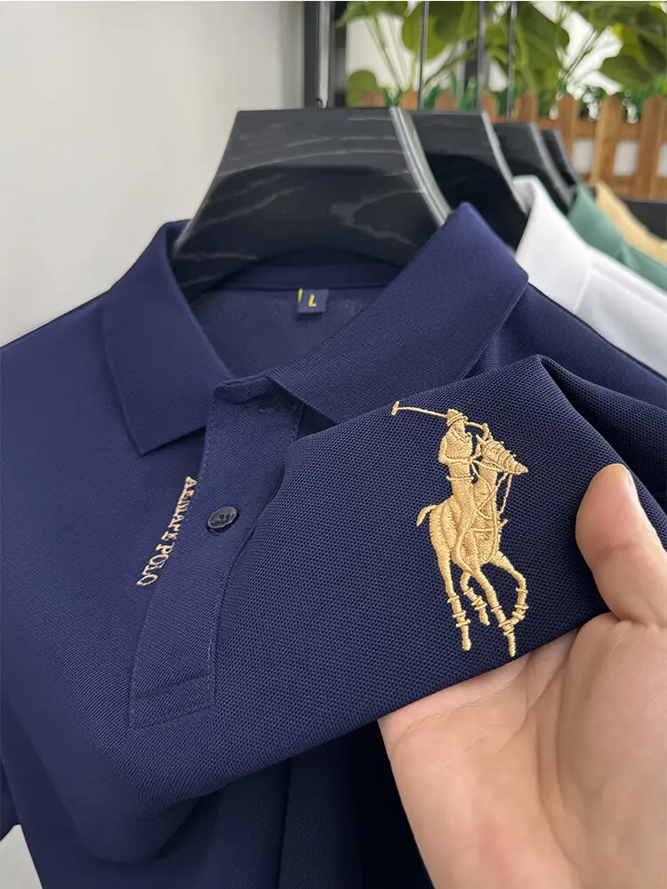 Men's Orange Polo Shirt with Embroidered Logo