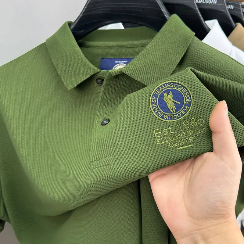 Men's Orange Polo Shirt with Embroidered Logo