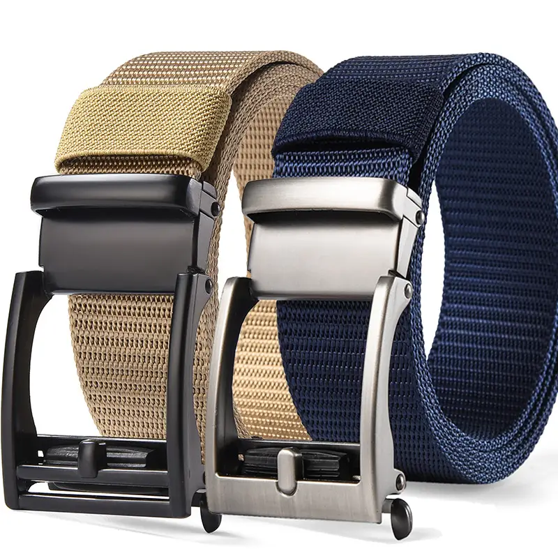 Men's Brown Nylon Belt with Automatic Buckle - Image 26