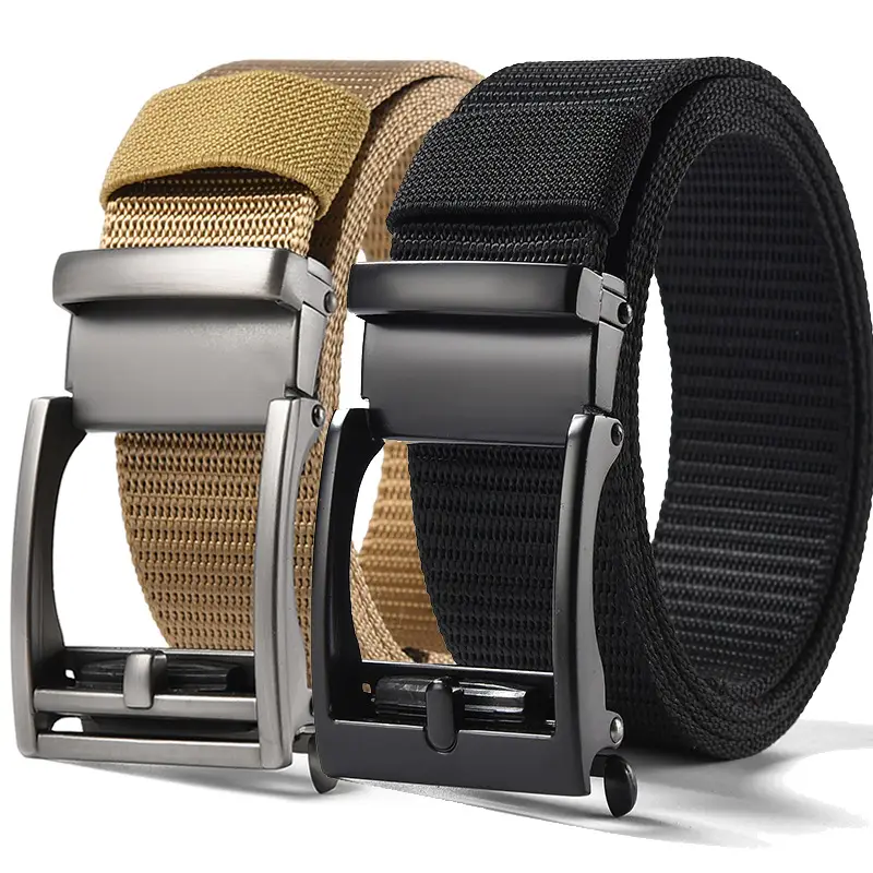Men's Brown Nylon Belt with Automatic Buckle - Image 28