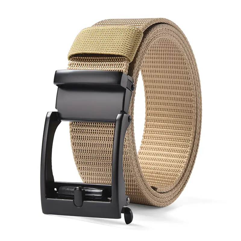 Men's Brown Nylon Belt with Automatic Buckle - Image 11