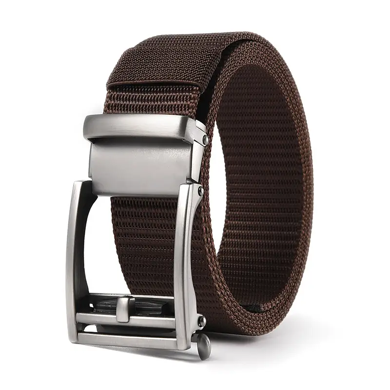 Men's Brown Nylon Belt with Automatic Buckle - Image 14