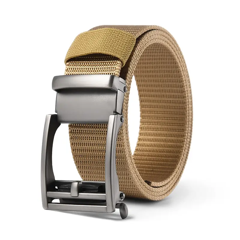 Men's Brown Nylon Belt with Automatic Buckle - Image 17