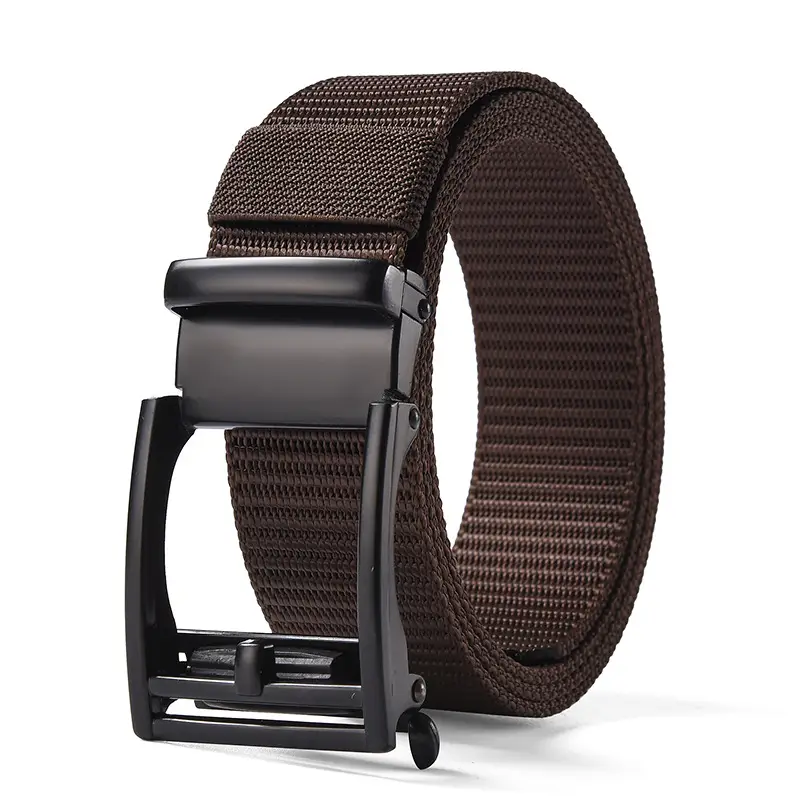 Men's Brown Nylon Belt with Automatic Buckle - Image 20