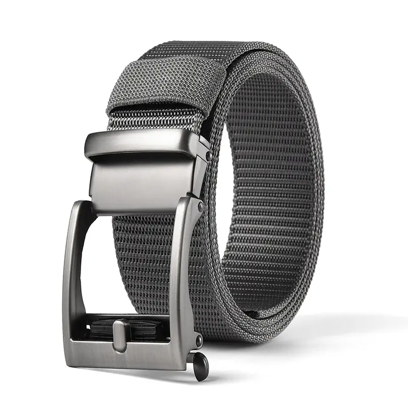 Men's Brown Nylon Belt with Automatic Buckle - Image 6