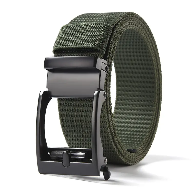 Men's Brown Nylon Belt with Automatic Buckle - Image 9