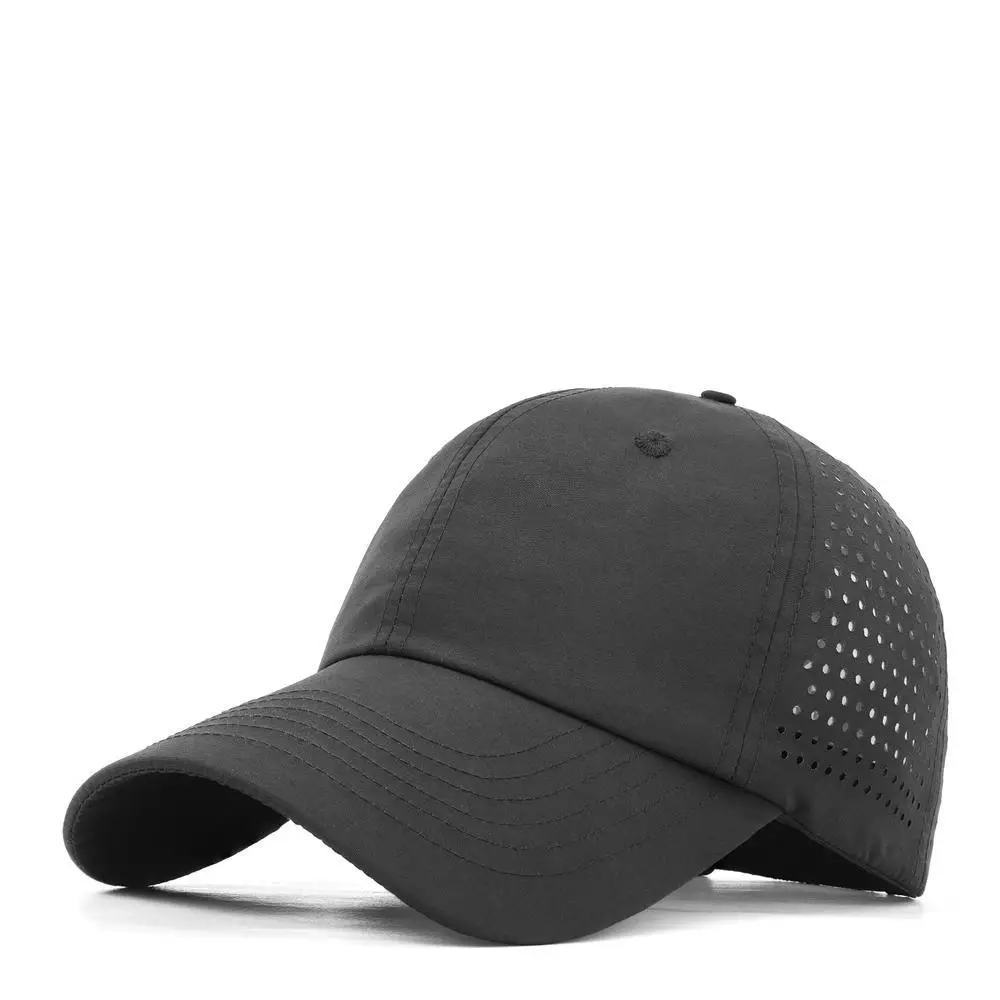 Blue Summer Baseball Cap with Perforated Design — feature 1