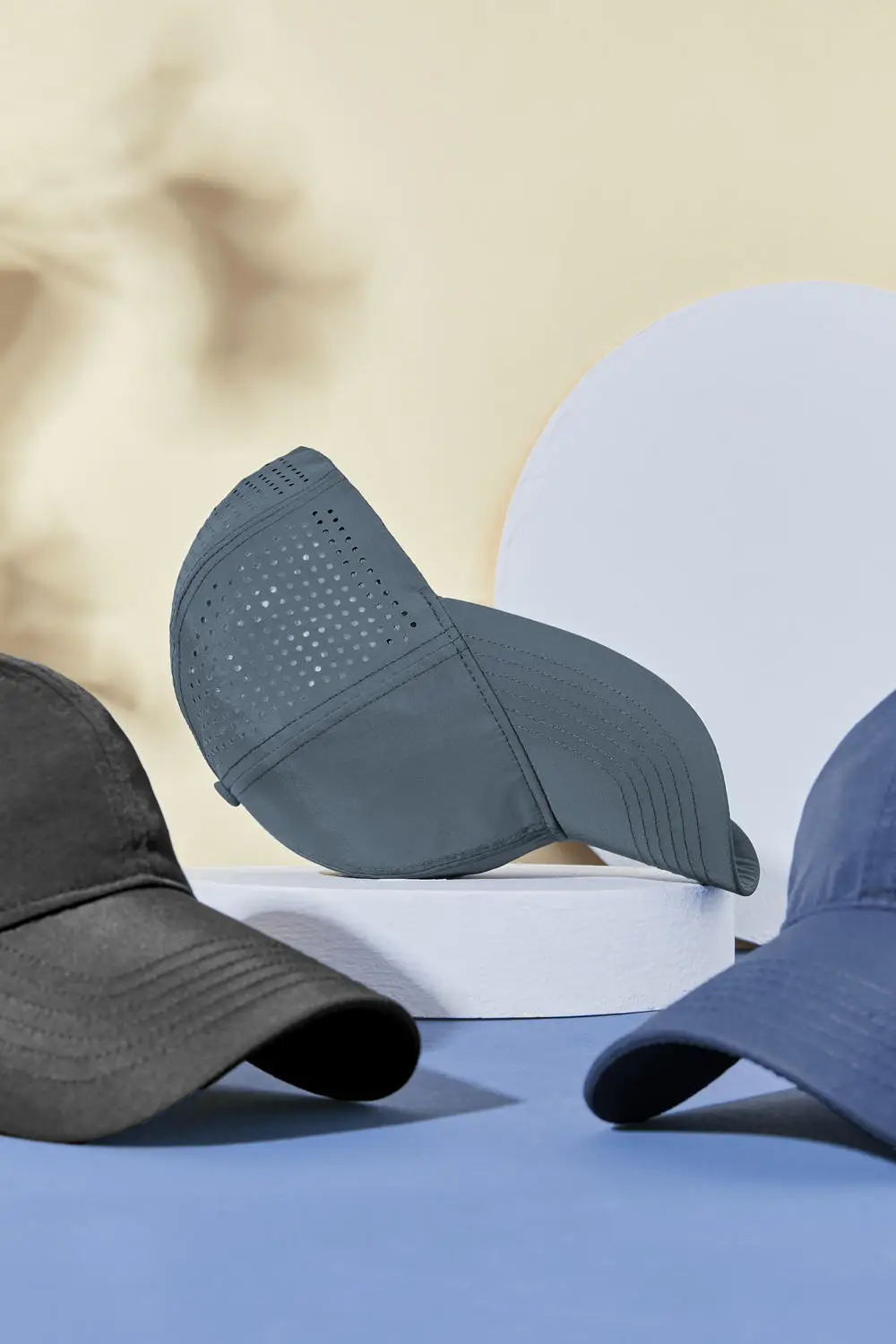 Blue Summer Baseball Cap with Perforated Design — feature 2